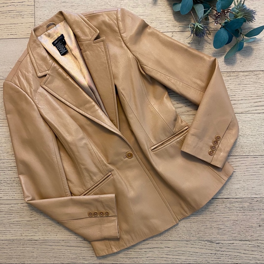 BCBG Leather Blazer